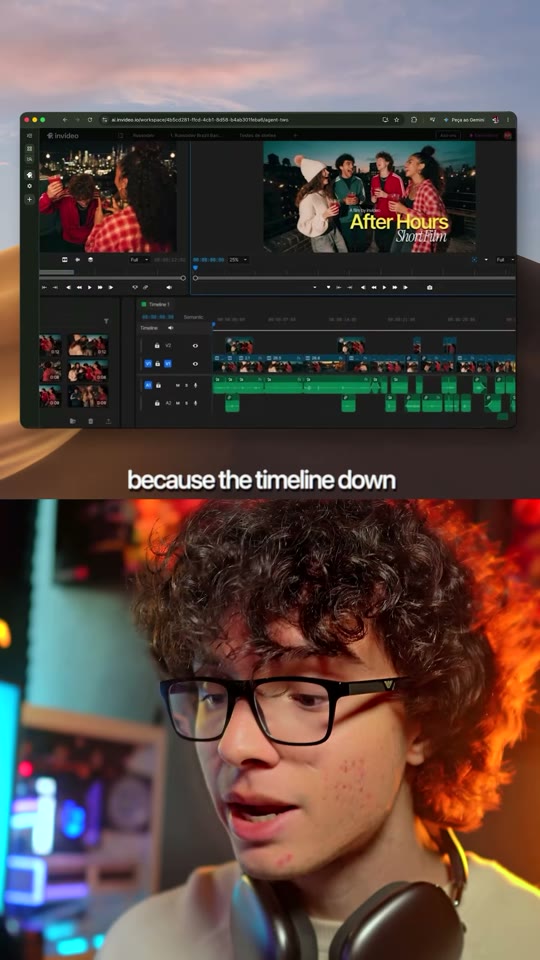Editor de vídeo flutuando — reel com motion da ciarevit